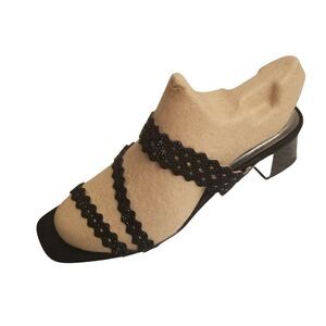 Andrew Geller Suede Glittery Embellished Sandals c2-s1-59